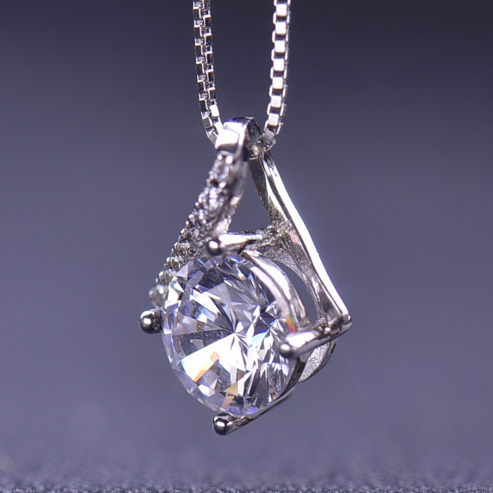 Photo of silver moissanite necklace