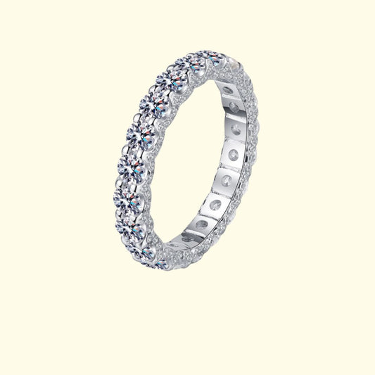 Photo of moissanite silver jewelry ring