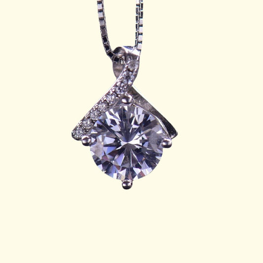 Photo of silver moissanite necklace