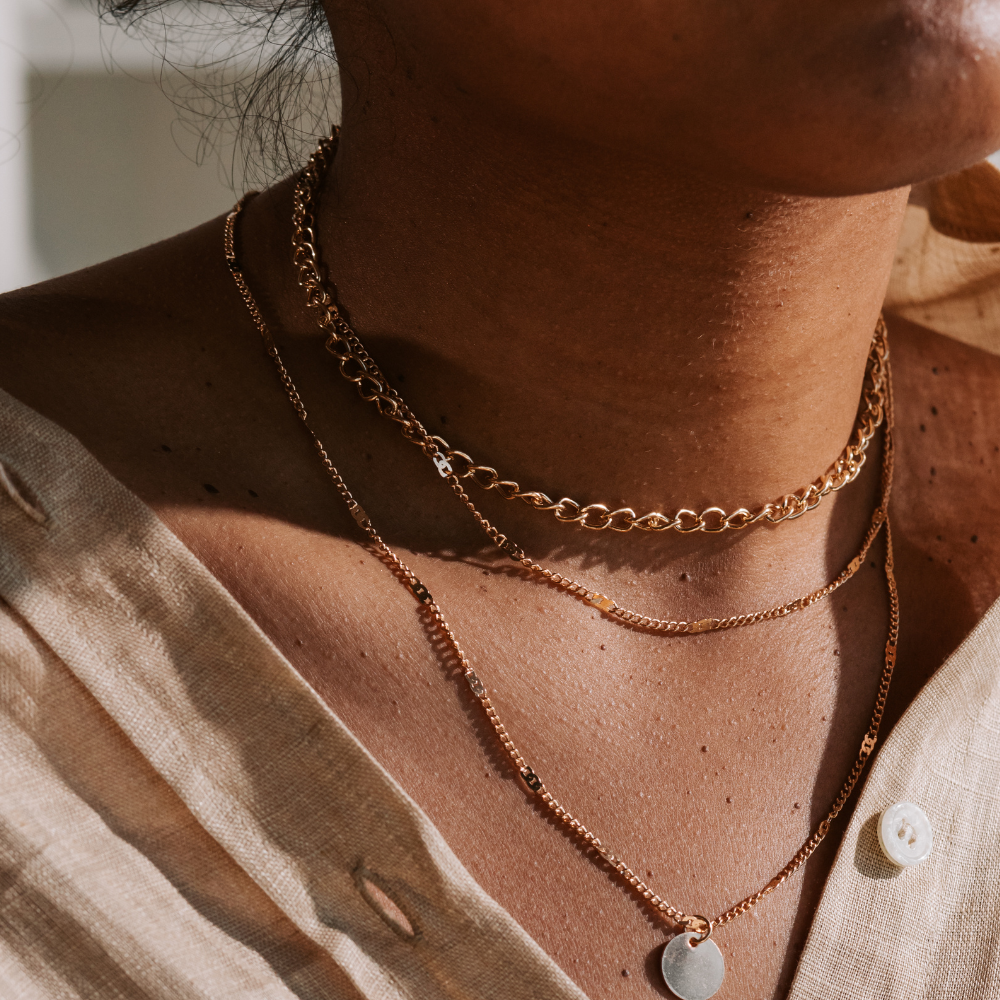 Woman wearing a stunning necklace