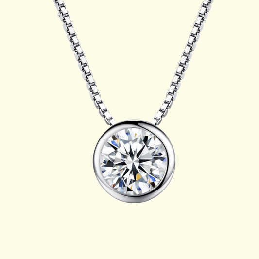 Photo of silver jewelry necklace with zircon