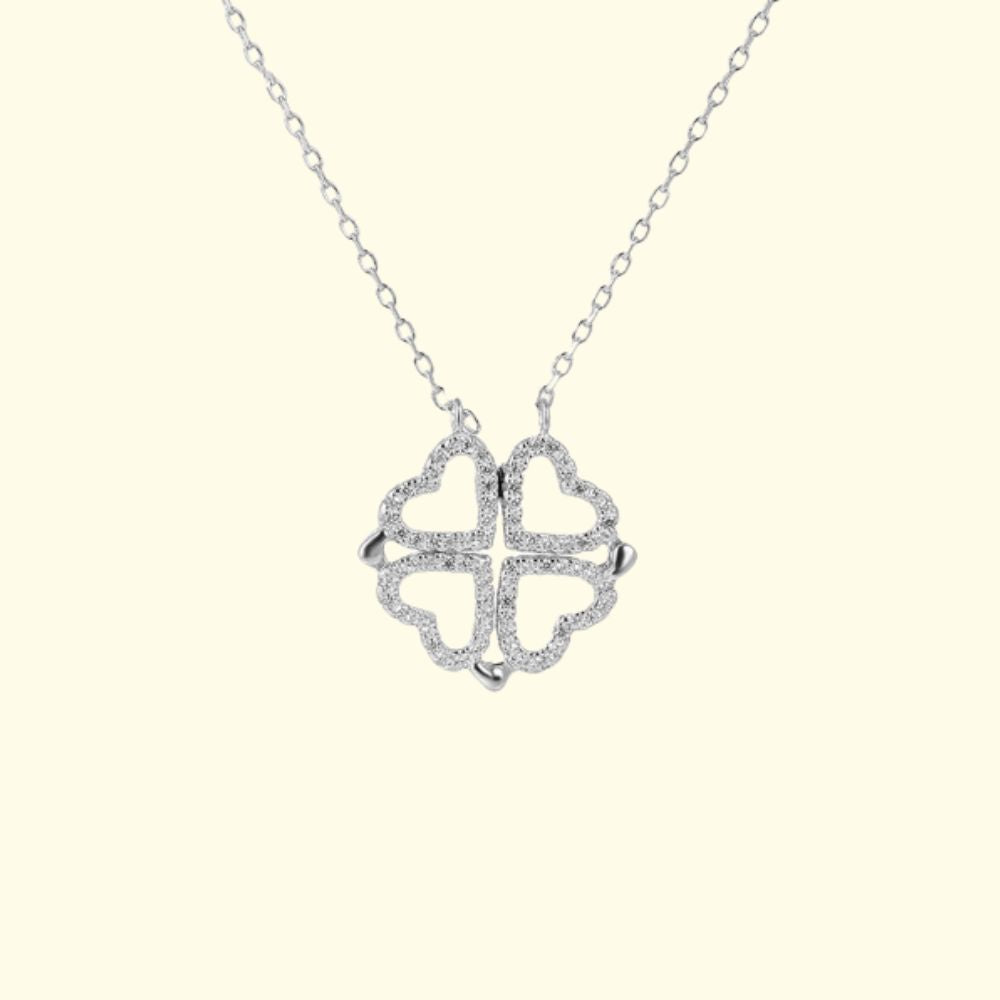 Photo of silver clover multi-wear necklace