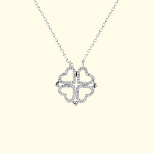 Photo of silver clover multi-wear necklace